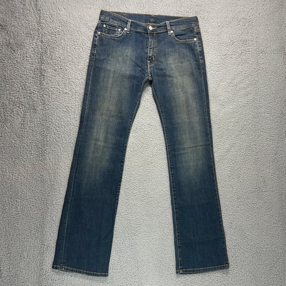 Lacoste Jeans Women Size 10 Blue Low Rise Straight Leg Embroidered‎ Vintage NWT